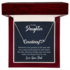 Heart Name Necklace - For Daughter From Dad